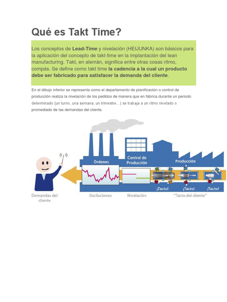 Definición de Takt Time en Manufactura | PDF | Lean Manufacturing ...