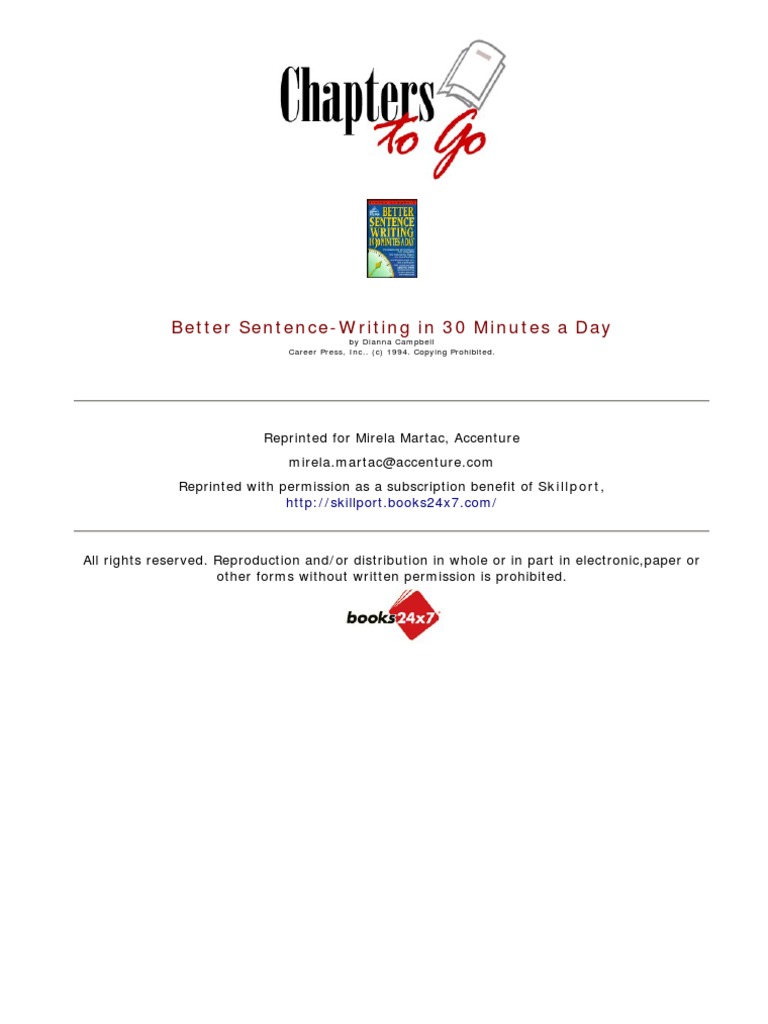 Better Sentence Writing in 30 Minutes A Day | PDF | Media Freedom ...