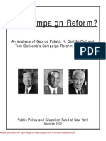 Real Campaign Reform? An Analysis of George Pataki, H. Carl McCall and Tom Golisano's Campaign Reform Proposals