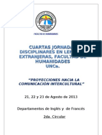 Circular N º II Cuartas Jornadas Disciplinares LEX 2013 - UNCA