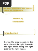 Prepared by Tallal Basahel: HR Basic: Recruitment and Selection Training and Developments