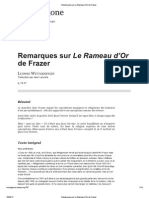 Remarques sur Le Rameau d’Or de Frazer