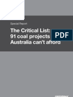 The Critical List: 91 Coal Projects Australia Can't Afford