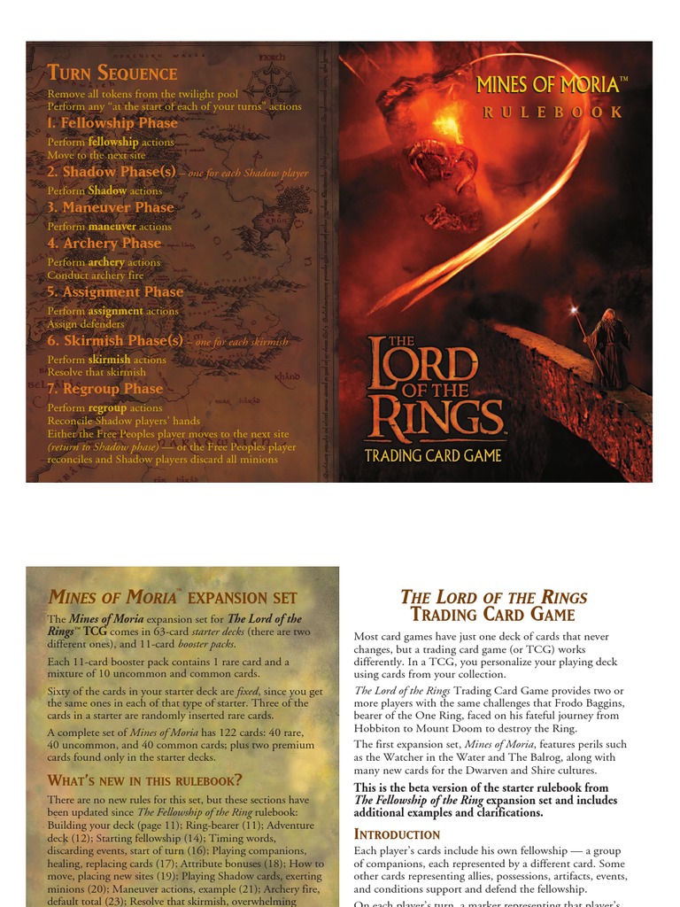 Mines Of Moria Rulebook Pdf File