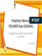 Pelatihan Menulis Polimer Feat Ksikamu: "Upgrade Your Skill and Syiar With" Journalism