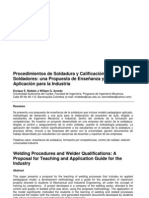 Procedimientos de Soldadura y Cualificación de SOLDADORES