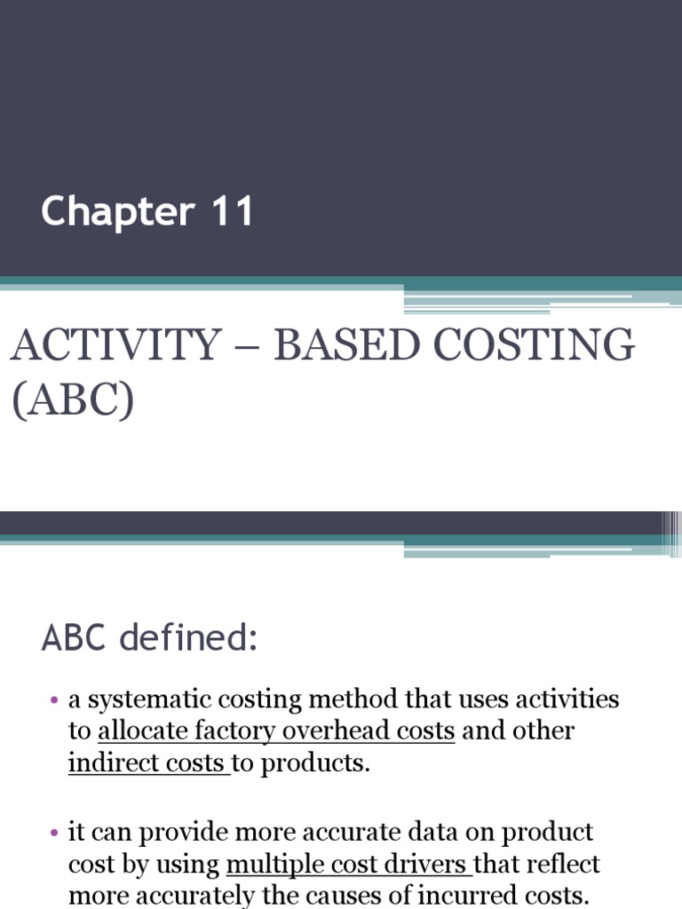 Activity-Based Costing Guide | PDF | Cost | Supply Chain Management