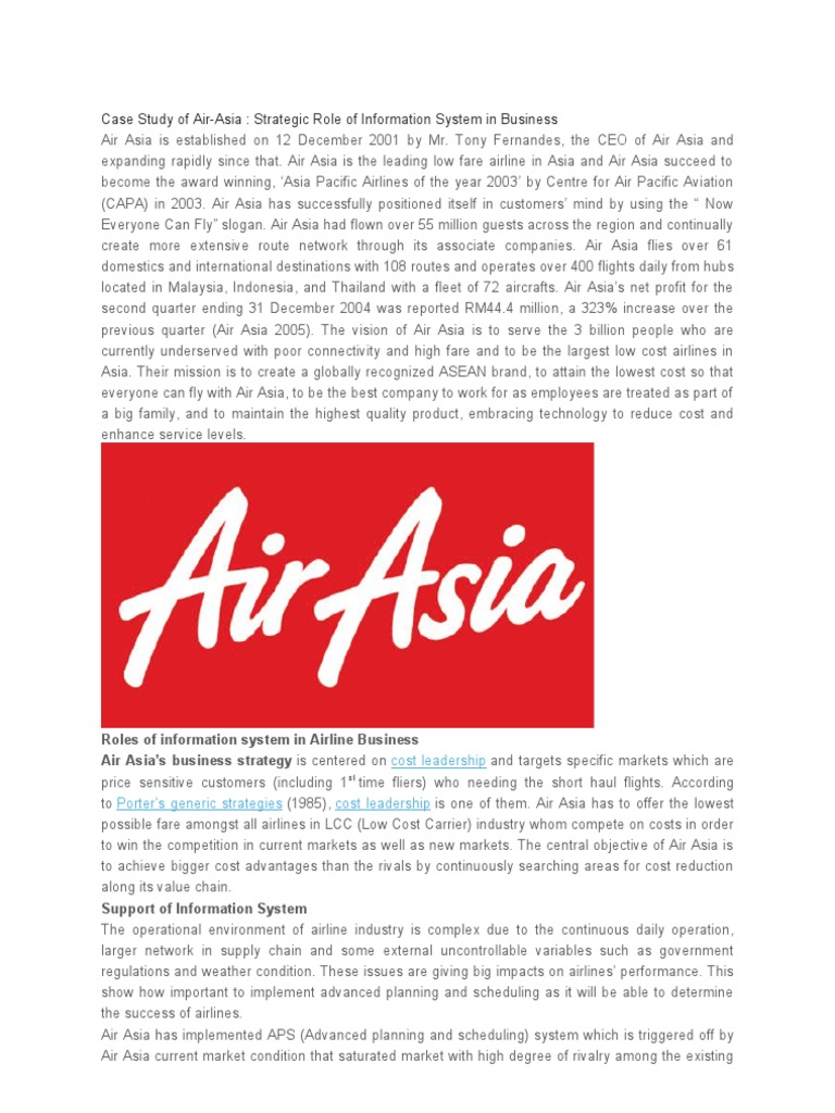 Air-Asia - Role of IT | PDF | Technology & Engineering