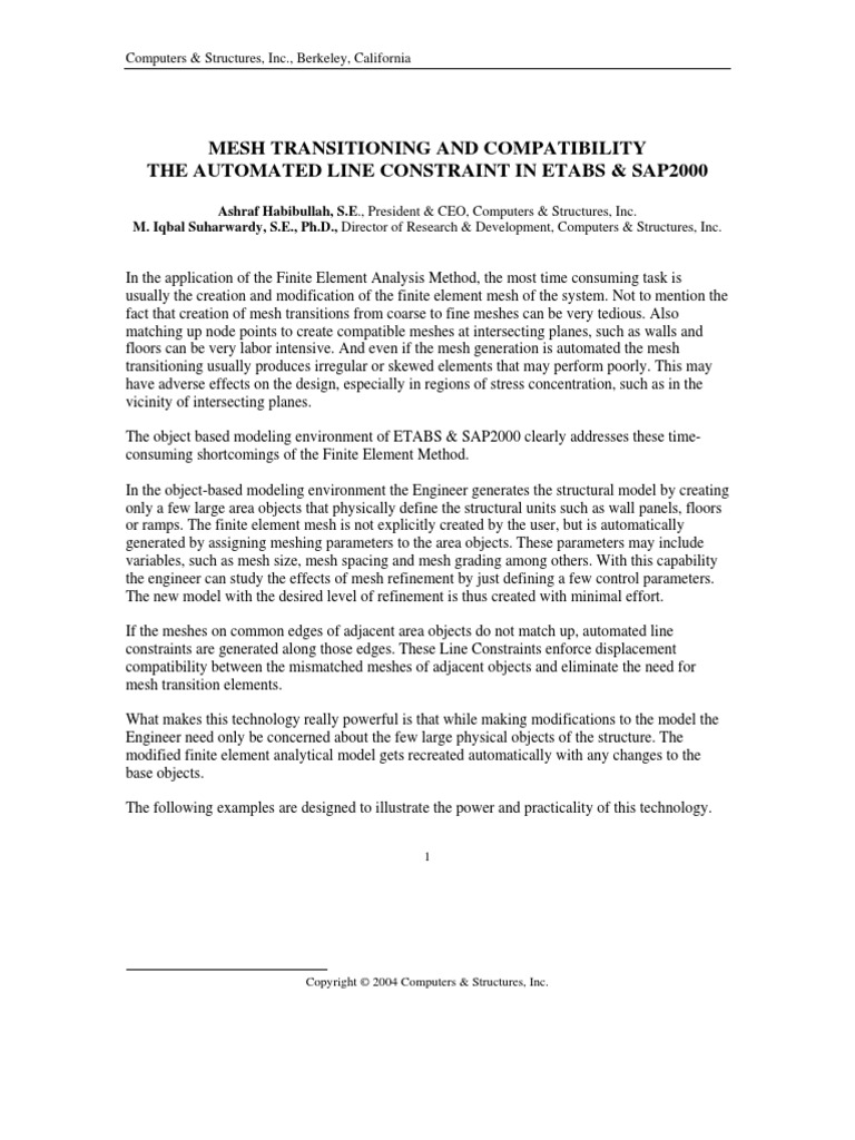 Mesh Transitioning and Compatibility The Automated Line Constraint in ...