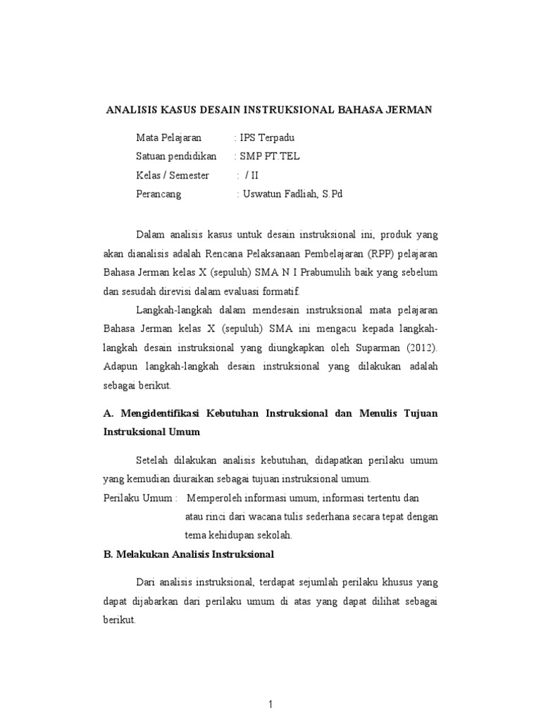 Materi Bahasa Jerman Kelas 10 Pdf