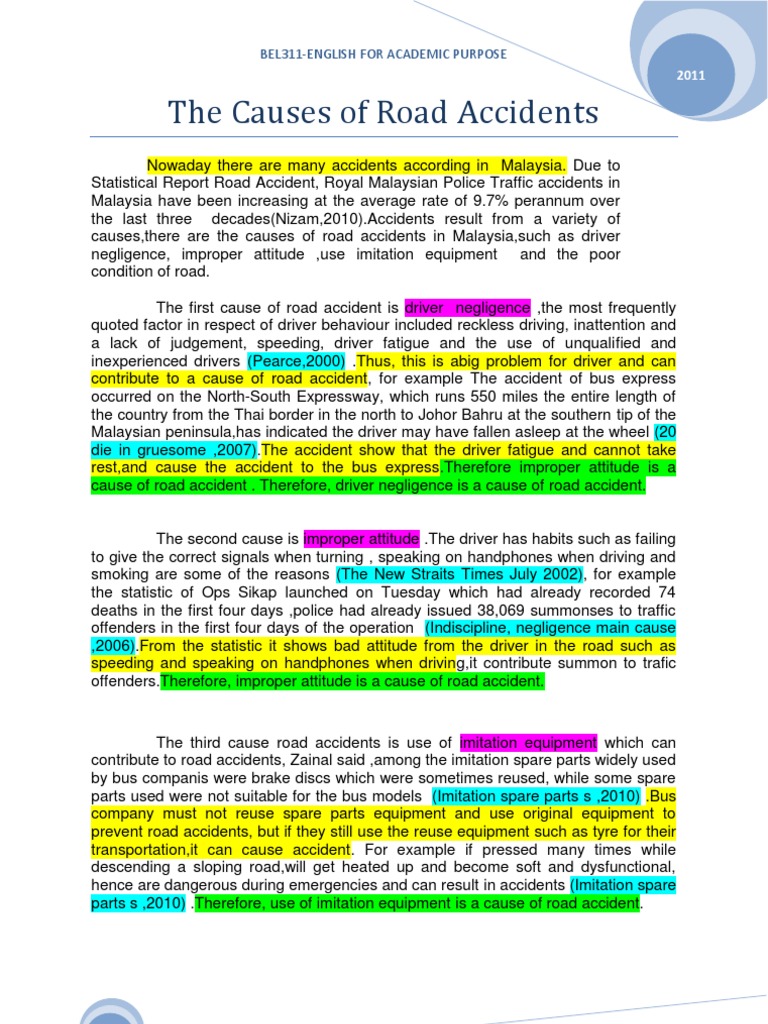Causes of Road Accidents in Malaysia | PDF | Traffic Collision | Industries