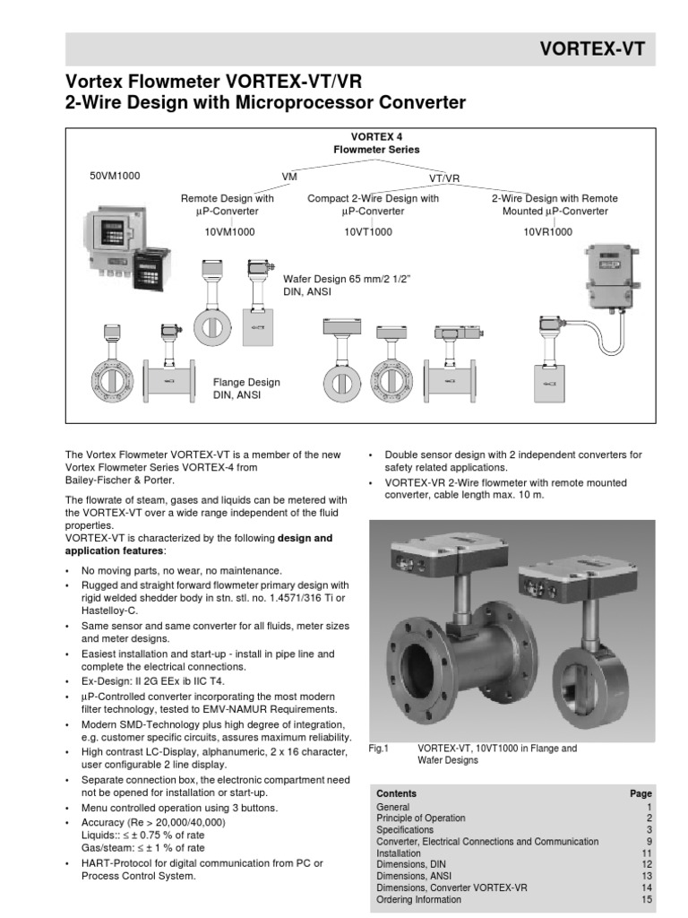 Vortex Flowmeter Flow Measurement Power Supply