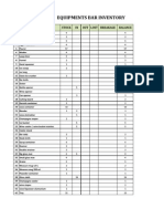 Bar Equipment Inventory 