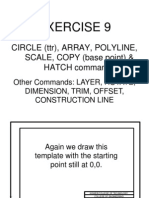 Exercise 9: Circle (TTR), Array, Polyline, SCALE, COPY (Base Point) & HATCH Commands