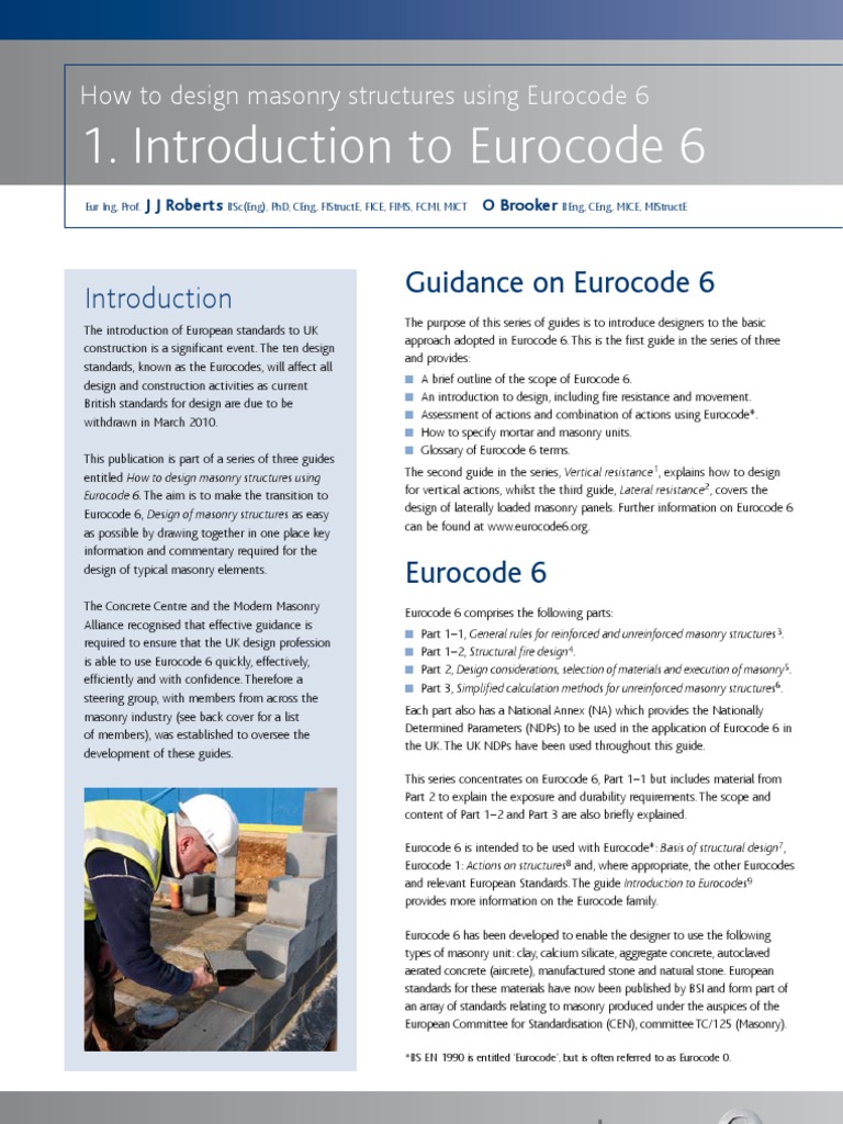 Introduction To Eurocode 6 - Masonry | PDF | Masonry | Mortar (Masonry)