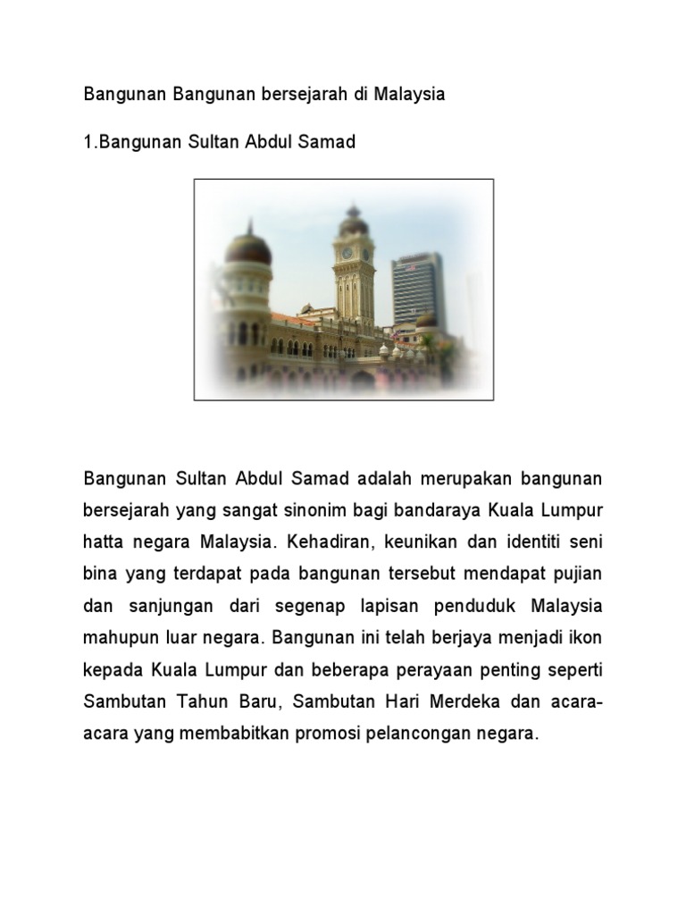 Bangunan Bangunan Bersejarah Di Malaysia  PDF