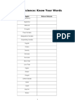 Form 1 Science-Know Your Words (1st Week Activity)