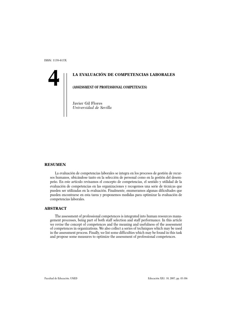 Evaluación de Competencias Laborales | PDF | Crecimiento personal y ...