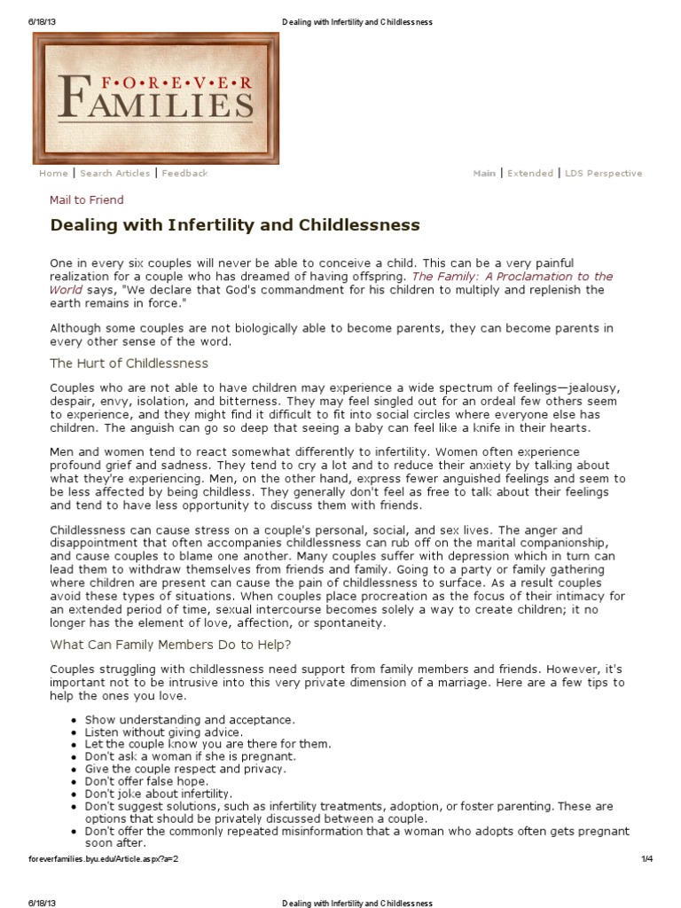 Coping with Infertility and Childlessness | PDF | Foster Care | Adoption