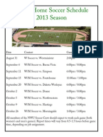 NWU Home Soccer Schedule