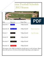 NWU Home Football Schedule