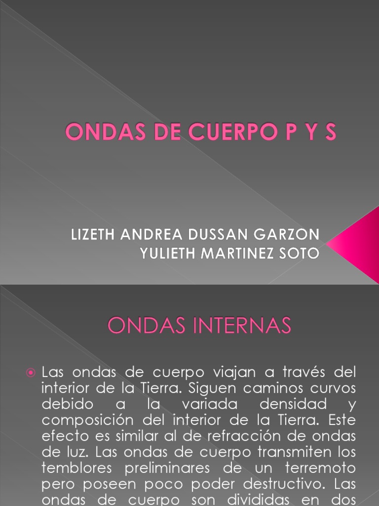 Ondas de Cuerpo P y S PDF Ciencias fisicas Geología