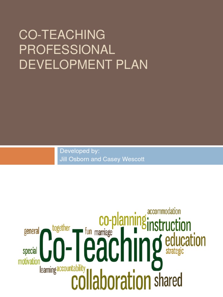 CoTeaching Professional Development Plan Presentation PDF Sharing