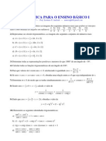 Matemática Básica I - Exercícios Trigonométricos