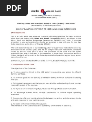 Bcsbi Revised Code1 Cheque Loans
