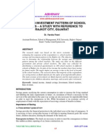 Saving and Investment Patterns of School Teachers