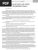 D'INCAO, Maria Angela. Modos de ser e de viver. A sociabilidade urbana. Tempo Social. São Paulo.