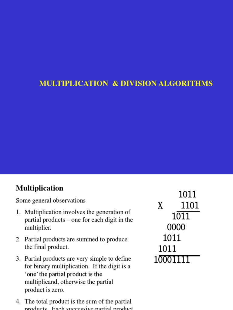 Multiplication & Division Algorithms | Download Free PDF | Division ...