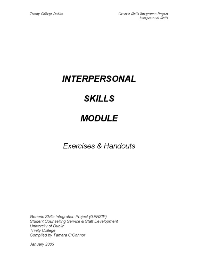 Interpersonal Skills Exercises[1] | Nonverbal Communication | Human