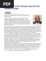 To Be or Not To Be Strategic Control of The Northern Province