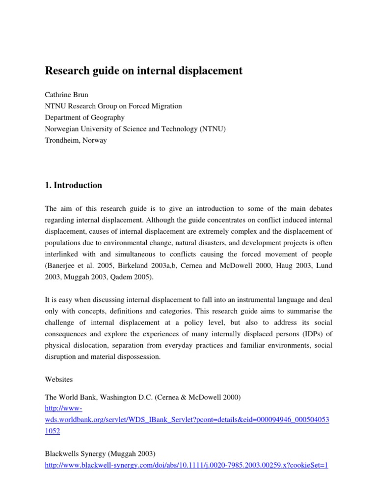 Understanding Internal Displacement | PDF | Internally Displaced Person ...