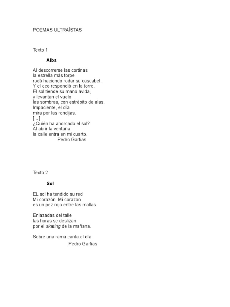 POEMAS ULTRAÍSTAS