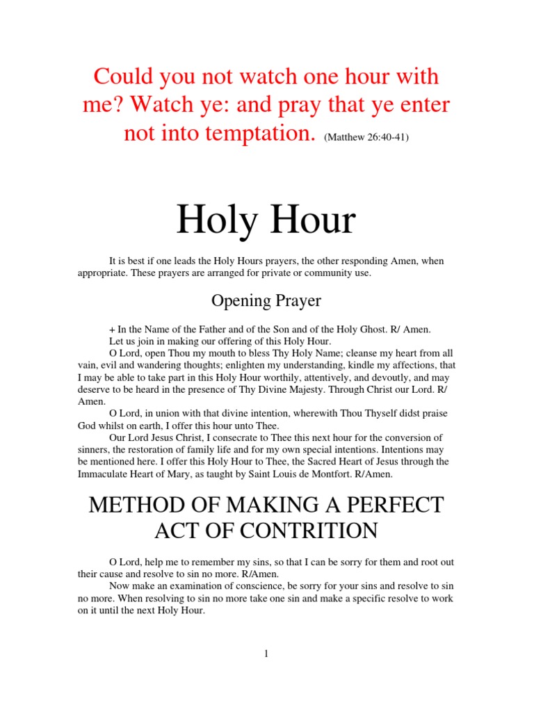 Holy Hour Prayers by Pope Michael Religious Belief And Doctrine
