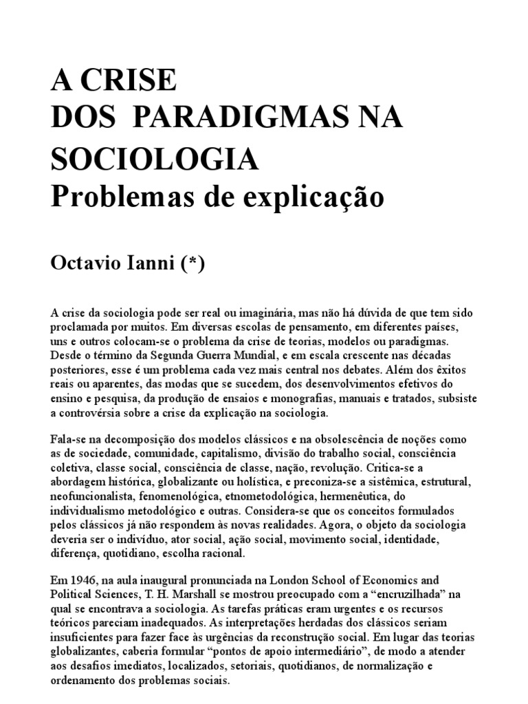 A Crise Dos Paradigmas Na Epistemologia | PDF