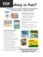 Download Kindergarten Summer Reading List 2013 by Mary Ann Placzek Scheuer SN149776456 doc pdf