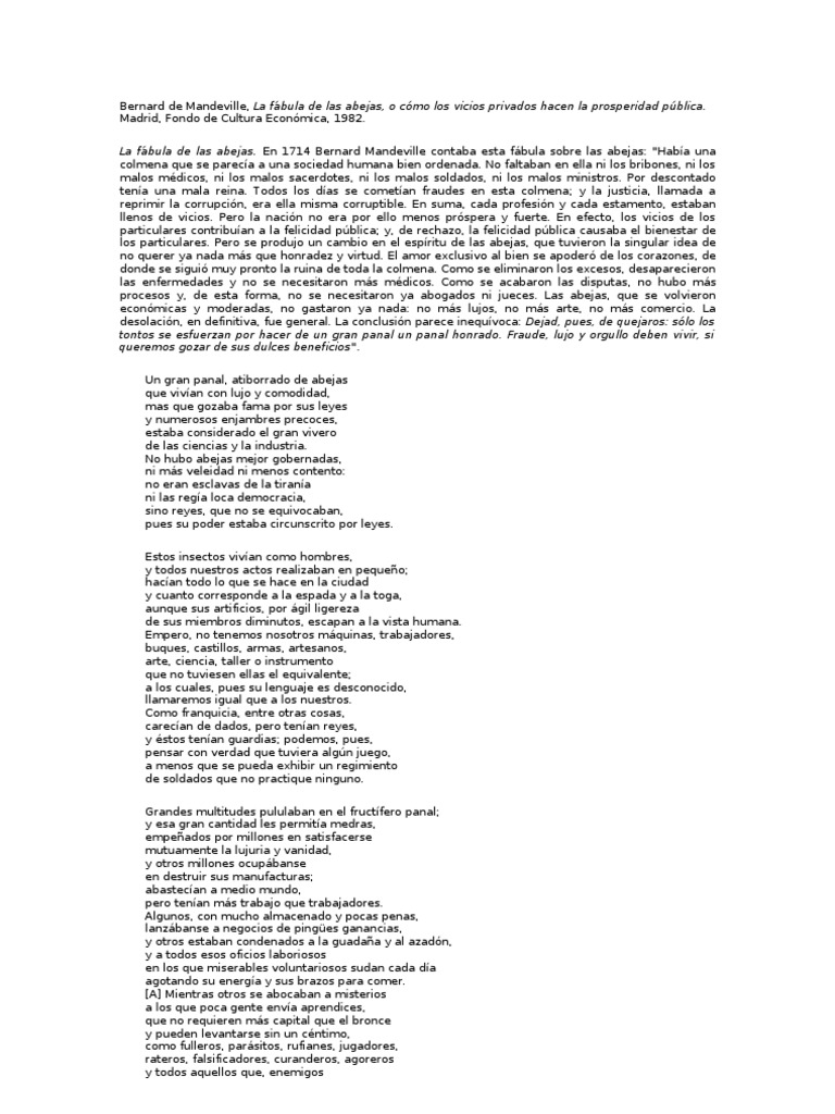 Vicios y Prosperidad en Mandeville | PDF | Viajes y turismo