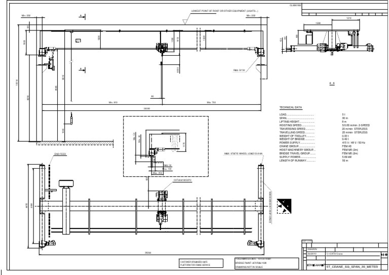 5 Ton EOT Crane Specifications and Drawing | PDF | Computers ...