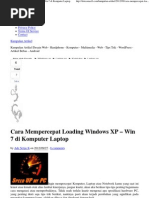 Download Cara Mempercepat Loading Windows XP  Win 7 di Komputer Laptop by Kupluk Ngantang SN149793649 doc pdf