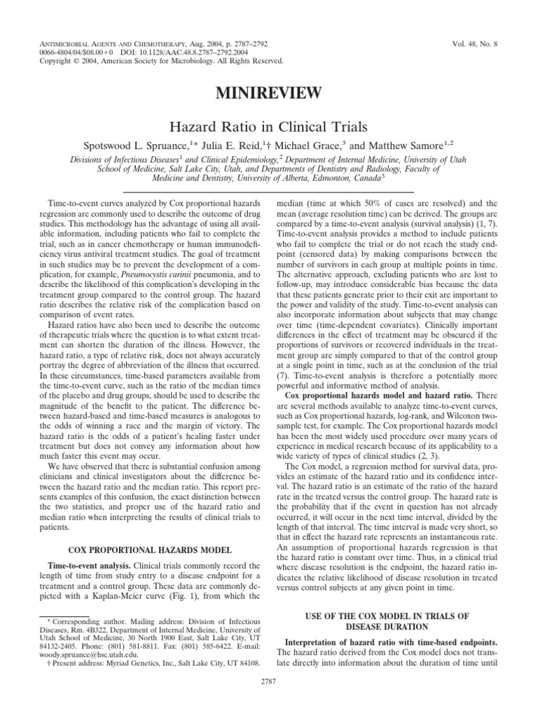 Hazard Ratio in Clinical Trials Clinical Trial Clinical Medicine