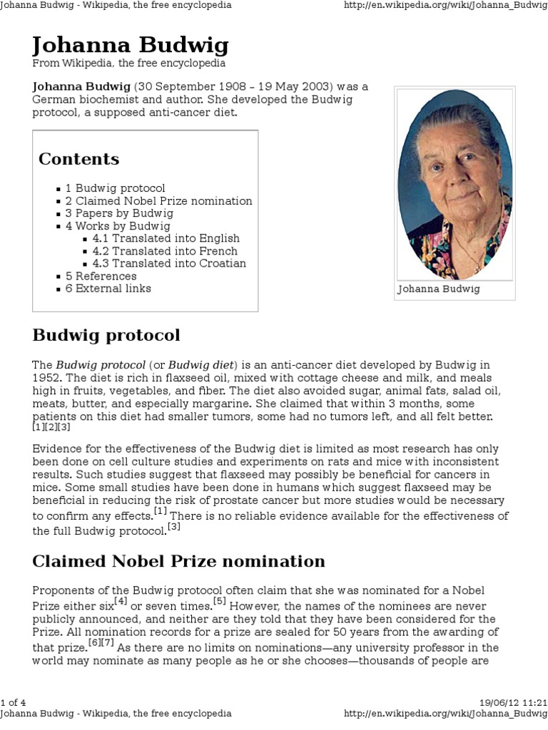 Johanna Budwig Cancer Wellness