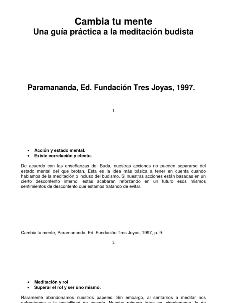 Paramananda, Cambia Tu Mente | Descargar gratis PDF | Meditación | Mente