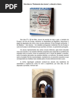 Reportagem - Dois dias no " Parlamento dos jovens",  trabalho da aluna Ana Sofia Cadete.