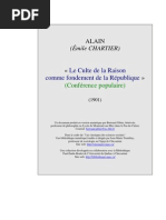 Alain - Le Culte de La Raison Comme Fondement (1901)