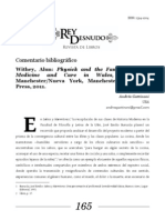 Comentario Bibliográfico de Withey, Alun: Physick and The Family: Health, Medicine and Care in Wales, 1600-1750, Manchester/Nueva York, Manchester University Press, 2011.