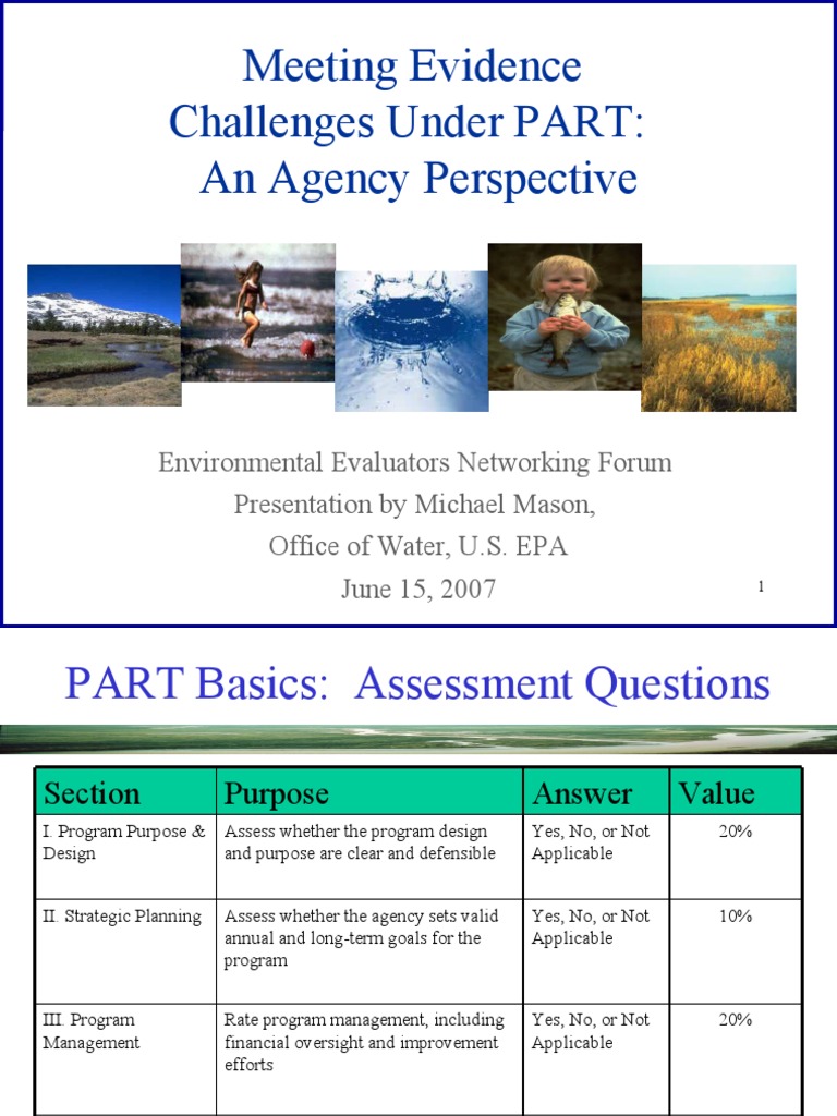 PART Evidence Challenges and Solutions | PDF | Evaluation | Business