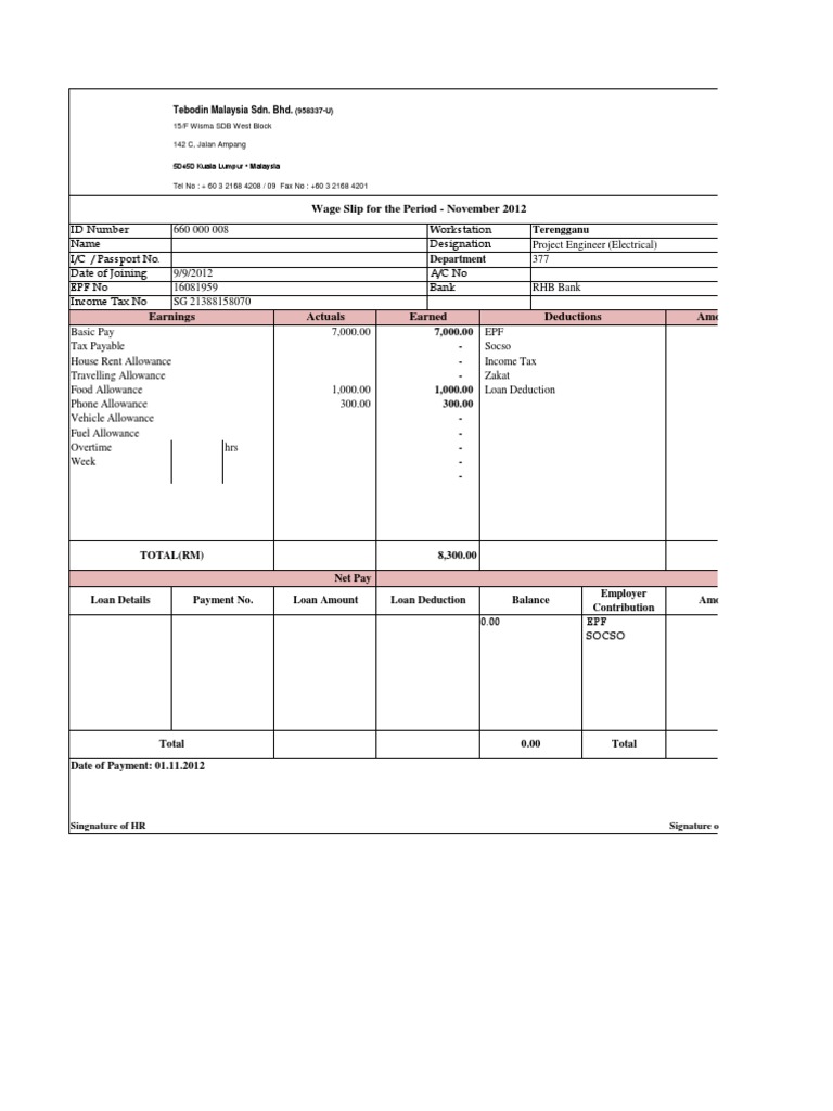 Pay Slip Sample | PDF | Payments | Government Finances